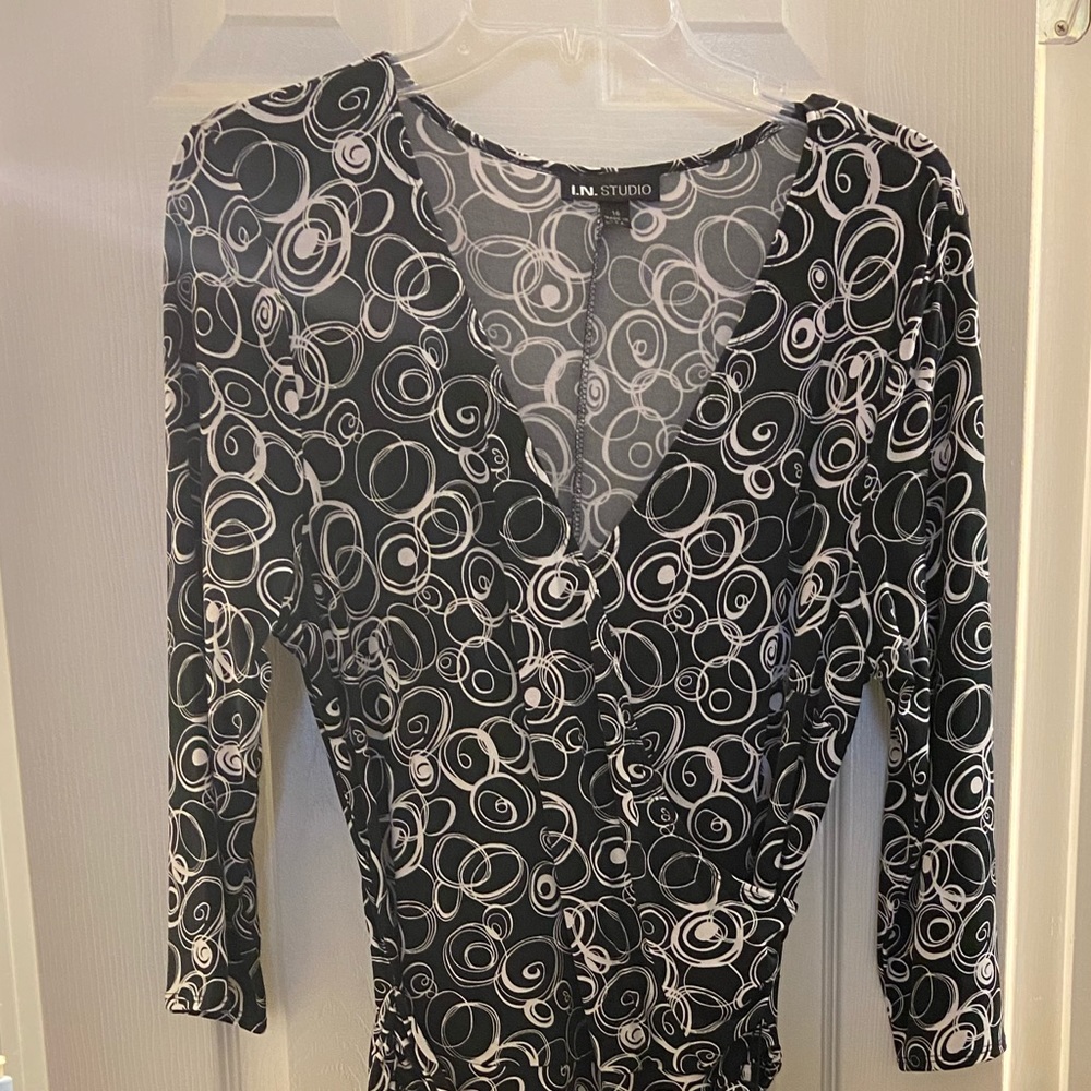 I.N. Studio black dress with pattern